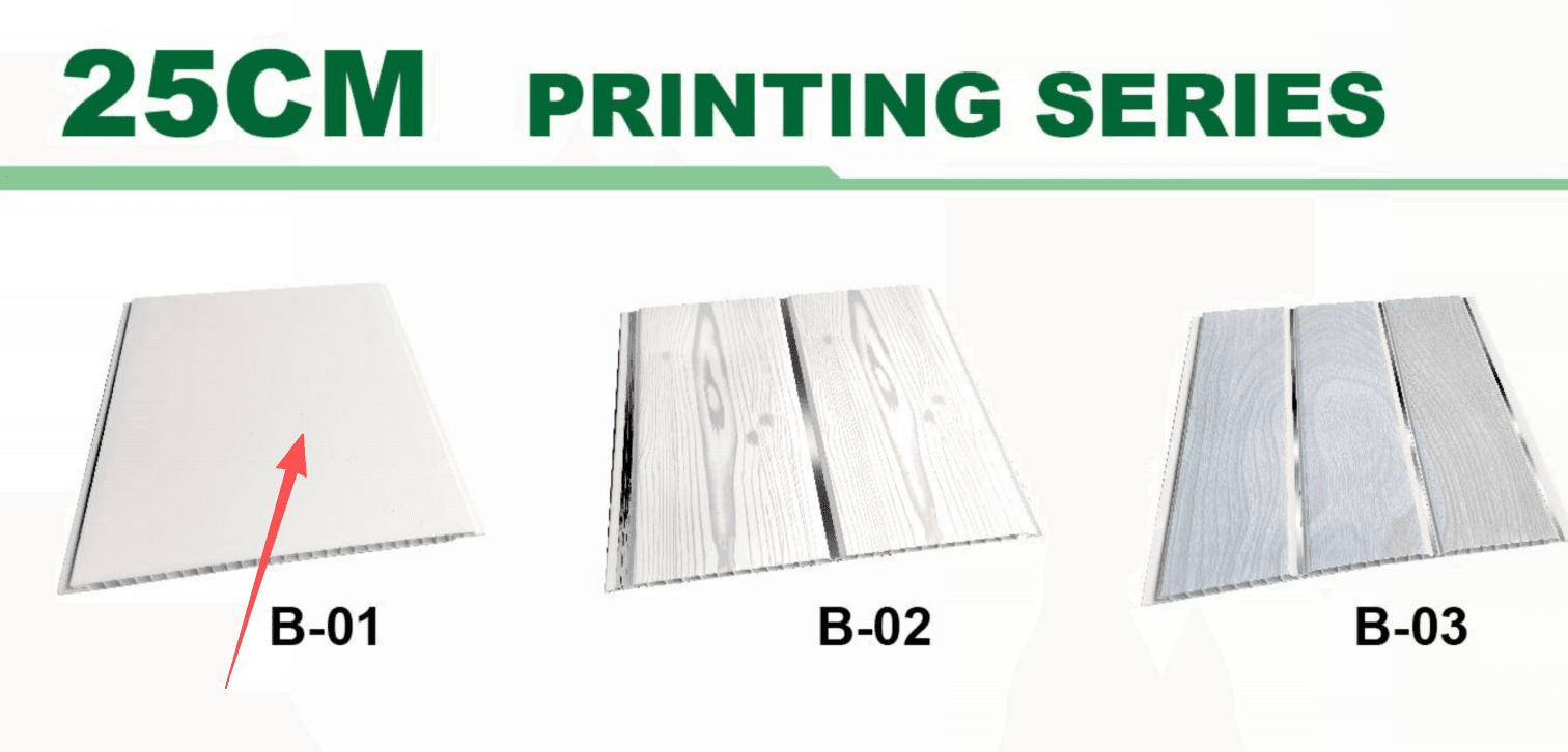 Color blanco B 01 para cielo raso de PVC