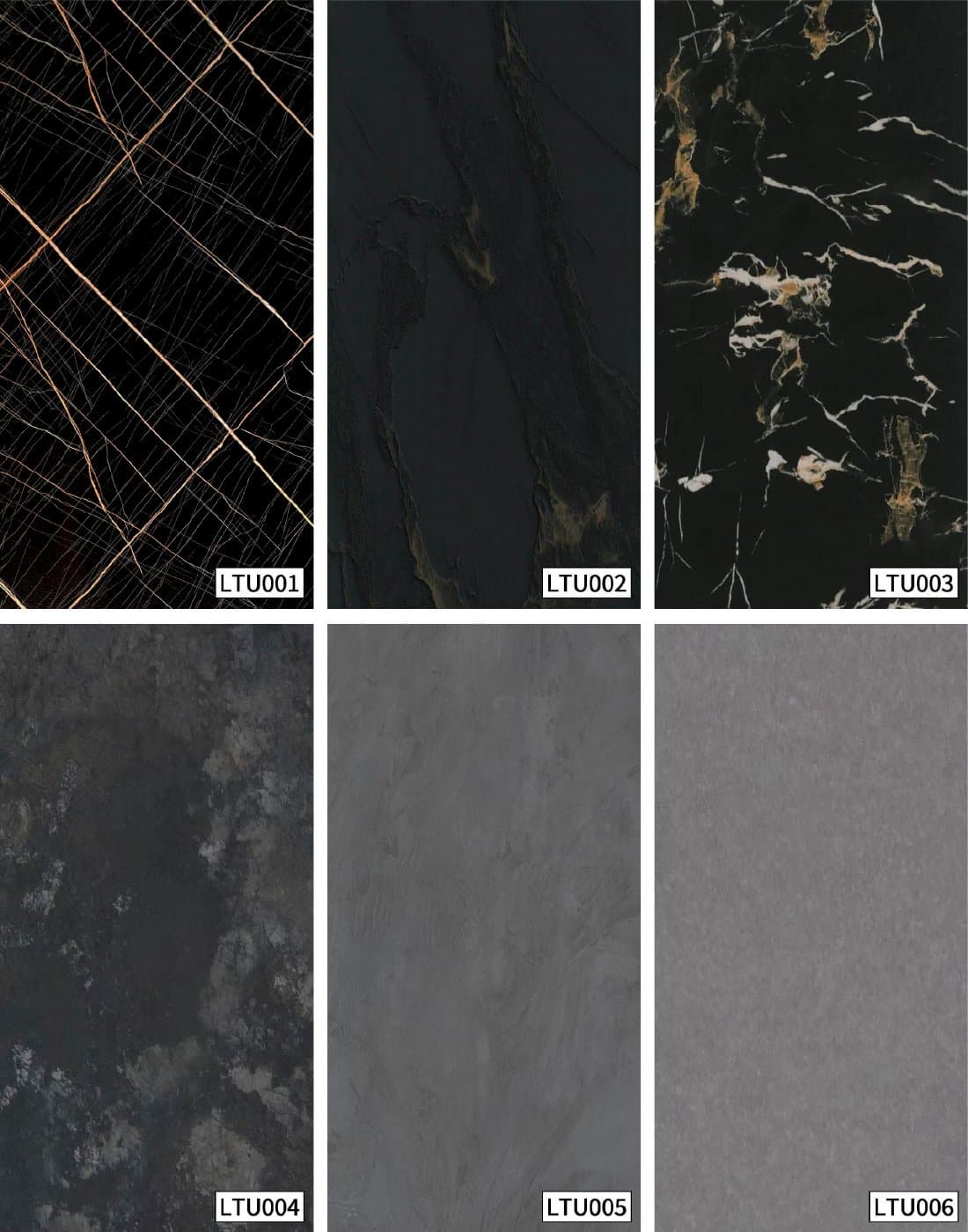 Dark marble-look UV marble sheet catalog references