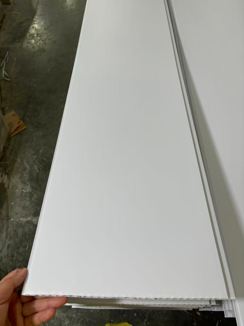 White PVC ceiling panel product close-up